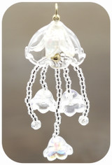 Approx. 54x24mm Glass & Acrylic Beaded Jellyfish Pendant, Crystal Clear