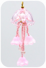 Approx. 54x24mm Glass Bead & Seed Bead Jellyfish Pendant, Pink