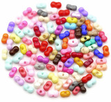 Approx. 10-Gram Bag 6.5x3.5mm Glass Peanut Seed Beads, Bright Party Mix