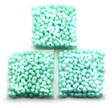 Approx. 10-Gram Bag 6.5x3.5mm Glass Peanut Seed Beads, Aquamarine/Mint (Mixed Shades)