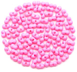 Approx. 10-Gram Bag 6.5x3.5mm Glass Peanut Seed Beads, Bubblegum Pink