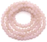 Approx. 15" Strand 3x4mm Crystal Faceted Rondelle Beads, Matte Jade Pink Champagne