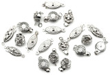 RANDOM PICK: 5pc Mixed Style Brass Box Clasps, Antique Silver