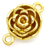19x12mm Rose Magnetic Clasp, Antique Gold