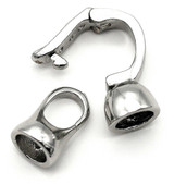 18x7mm Platinum-Plated Brass & Cubic Zirconia Fold-Over Clasp