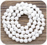 Approx. 13" Strand 4mm Crystal Faceted Bicone Beads, White AB