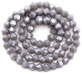 Approx. 13" Strand 4mm Crystal Faceted Bicone Beads, Gray AB