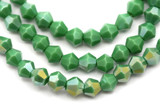 Approx. 13" Strand 4mm Crystal Faceted Bicone Beads, Opaque Sea Green AB