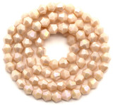 Approx. 13" Strand 4mm Crystal Faceted Bicone Beads, Opaque Apricot AB