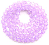 Approx. 12" Strand 4mm Crystal Faceted Bicone Beads, Lilac Opal