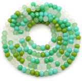 Approx. 18" Strand 3x2mm Crystal Faceted Rondelle Beads, Rainforest Greens