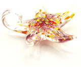 Approx. 48x50mm Lampwork Glass Starfish Pendant, Crystal/Pink Multi