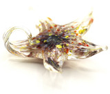 Approx. 48x50mm Lampwork Glass Starfish Pendant, Crystal/Purple Multi
