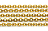 1 Meter 3x2mm Hypoallergenic Stainless Steel Cable Chain, Gold