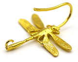 2pc (1 Pair) 27x25mm Hook Earwire w/Dragonfly, Gold