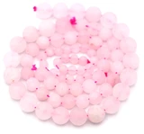 4-8mm Rose Quartz Matte Round Bead Bundle