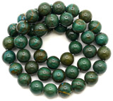 Approx. 15" Strand 8mm (Dyed) Tiger Iron Round Beads, Teal
