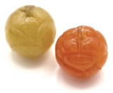 2pc 10x9mm Red Aventurine Carved Lotus Beads (See Photos for Variation)