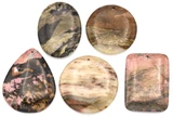 RANDOM PICK-- 1pc Approx. 35-45mm Rhodonite Pendant, Mixed Shapes (LIMIT 5)