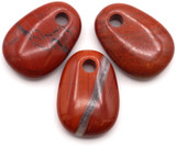 1pc 35x25mm Red Jasper Rounded Drop Pendant��(See Photos for Variation)