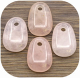 1pc 35x25mm Rose Quartz Rounded Drop Pendant (See Photos for Variation)