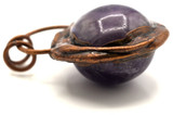 1pc Approx. 46x33mm Amethyst Pendant, Antique Copper (See Photos for Variation)