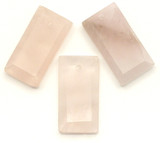 1pc Approx. 25x13mm Rose Quartz Faceted Rectangle Pendant (See Photos for Variation)