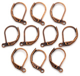 10pc 15x10mm Brass Leverback Earwires, Antique Copper