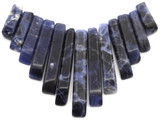 Approx. 11-30mm Sodalite 13-Piece Graduated Fan Pendant (See Photos for Variation)