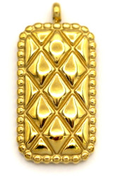 18.5x9mm 18k Gold-Plated Stainless Steel Puffed Rectangle Pendant