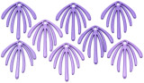 4pc 22x20mm Lavender Coated Fan Pendants