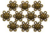 10pc 9mm 6-Loop Flower Links, Antique Bronze