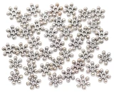 40pc 8x2mm Dotted 6-Point Rondelle Spacer Beads, Antique Silver