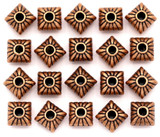 20pc 7x6mm Square Puffed Lantern Spacer Beads, Antique Copper