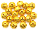 20pc 8x5mm Fluted Bicone Spacer Beads, Gold