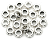 20pc 8x3mm Faceted Rondelle Spacer Beads, Silver