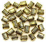 30pc 8x6mm Scrolled Cylinder Spacer Beads, Antique Gold