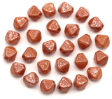 5-Grams (About 25pc) 6mm Czech Pressed Glass Bicone Beads, Alabaster w/Terracotta Pearl Luster & Frosted Silver Finish