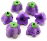 4pc Approx. 10x13mm Polymer Clay Flower Beads, Violet
