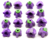 4pc Approx. 10x13mm Polymer Clay Flower Beads, Violet