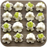 4pc Approx. 10x13mm Polymer Clay Flower Beads, White