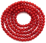 Approx. 15" Strand 2.5-3mm Bamboo Coral (Dyed) Round Beads, Red