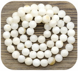 Approx. 15" Strand 6mm Freshwater Shell Beads, Ivory