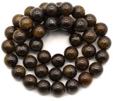 Approx. 15" Strand 8mm Brown Snowflake Jasper Round Beads
