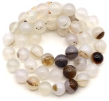 Approx. 15" Strand 8mm Natural Agate Round Beads