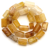 15" Strand Approx. 10x7mm Botswana Agate Gently-Faceted Cylinder Beads