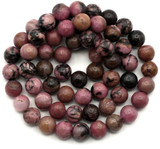 Approx. 14.5" Strand 6mm Rhodonite Round Beads