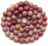 Approx. 15" Strand 6mm Pink Rhodonite Round Gemstone Beads