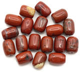 6pc Approx. 14x10mm Red Rainbow Jasper Barrel Beads