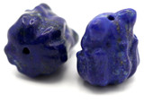1pc Approx. 16x13mm Lapis Lazuli Carved Fox Bead (See Photos for Variation)